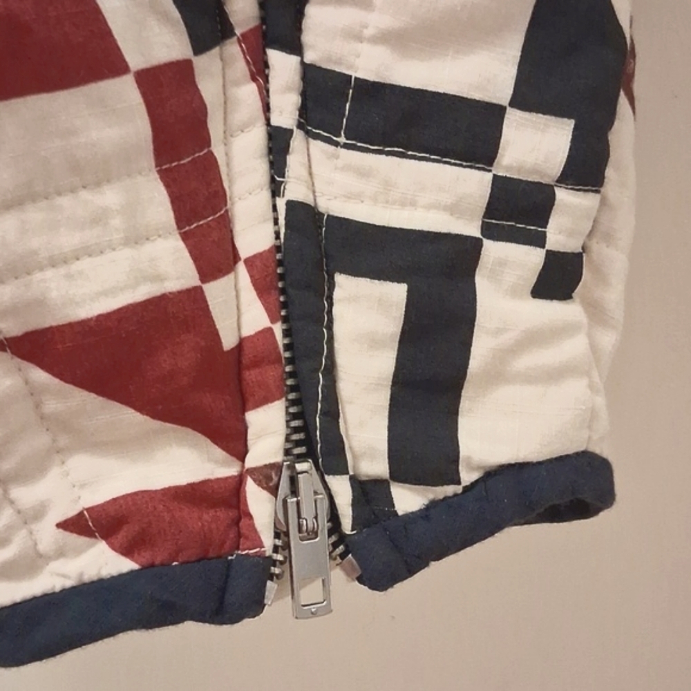 STAY WARM With Stylish Isabel Marant Quilt Geometric Patterned Ecru Jacket - Picture 5 of 8
